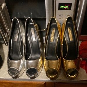 Liliana heels gold & silver pair brand new never worn